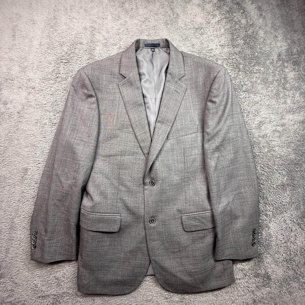 Jos A Bank 1905 Tailored 100% Wool Blazer Mens 42R Gray 2 Button Sport Coat